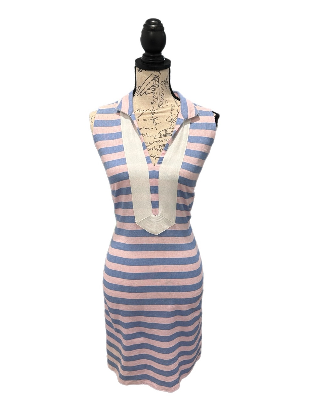 Sail To Sable Pink & Blue  Linen Blend Tank Tunic Dress NWT Sz M - Retail $188